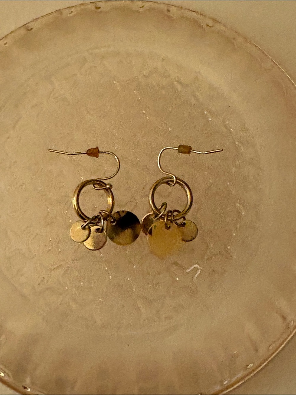 Gold Dangle Disc Earrings - Women Jewelry